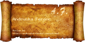 Andruska Ferenc névjegykártya