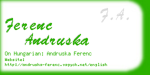 ferenc andruska business card